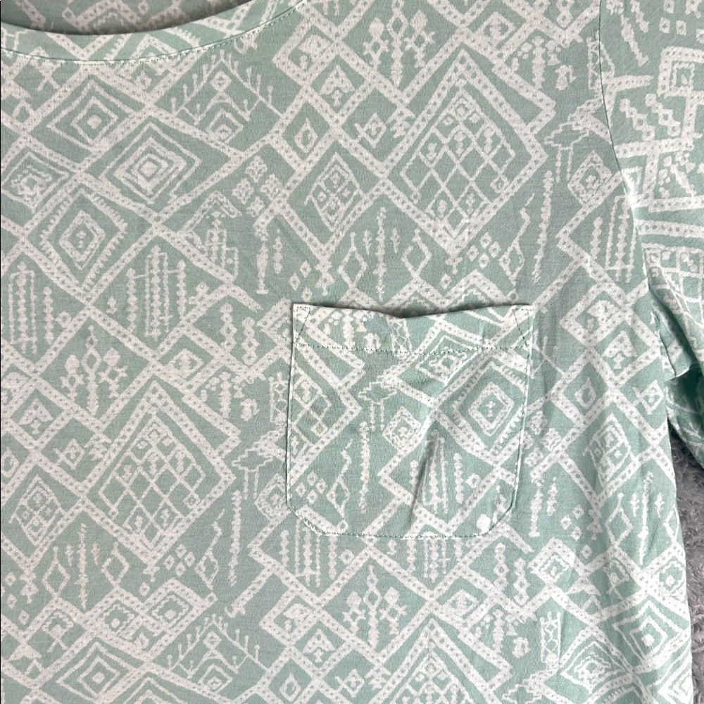 Peruvian Connection Patterned Mint Green White 3/… - image 4